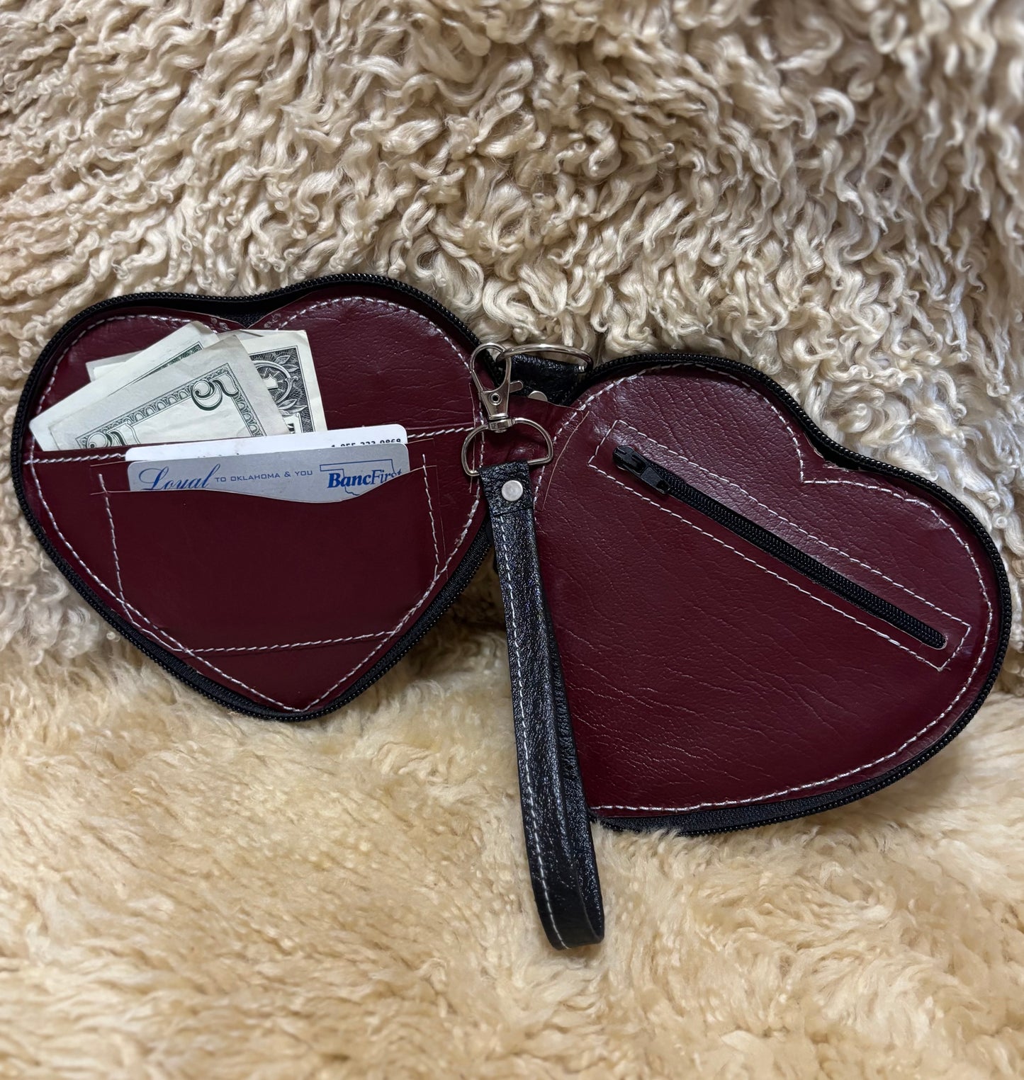 Floral Heart Zippered Wallet