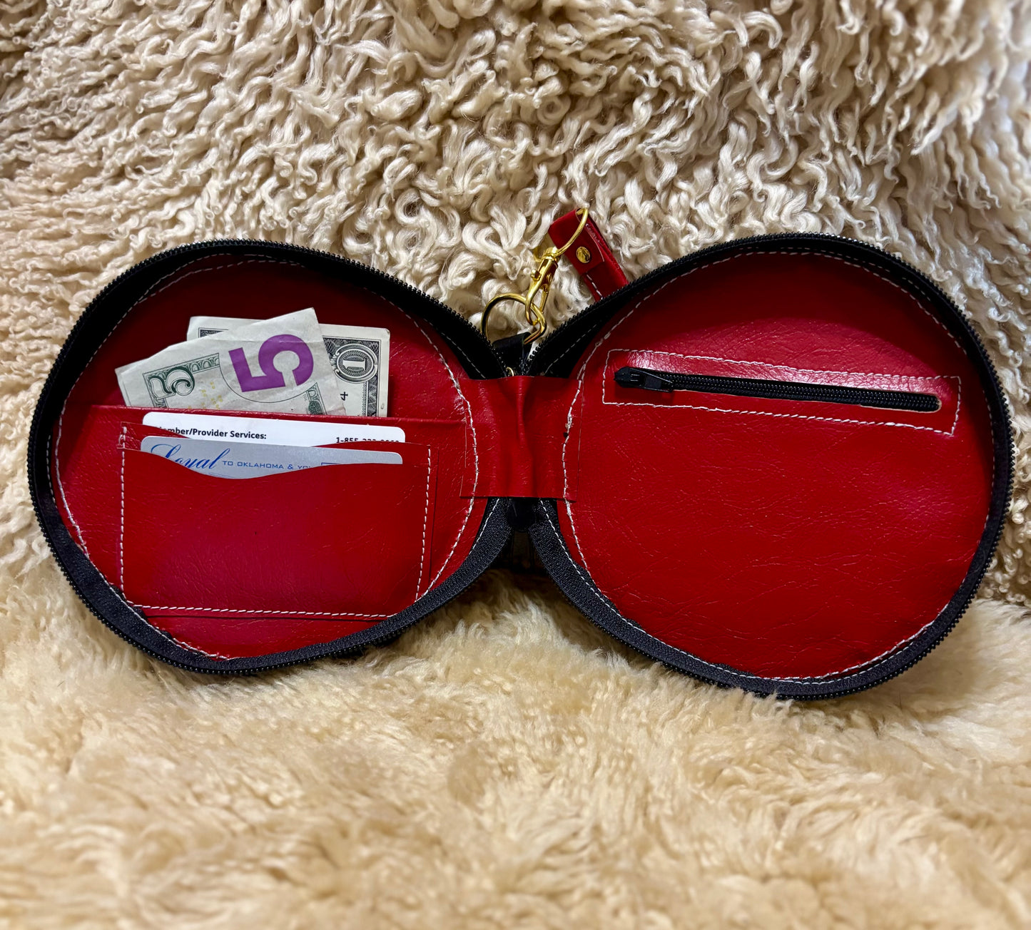 Sunflower Bootstitch Zippered Mini Purse