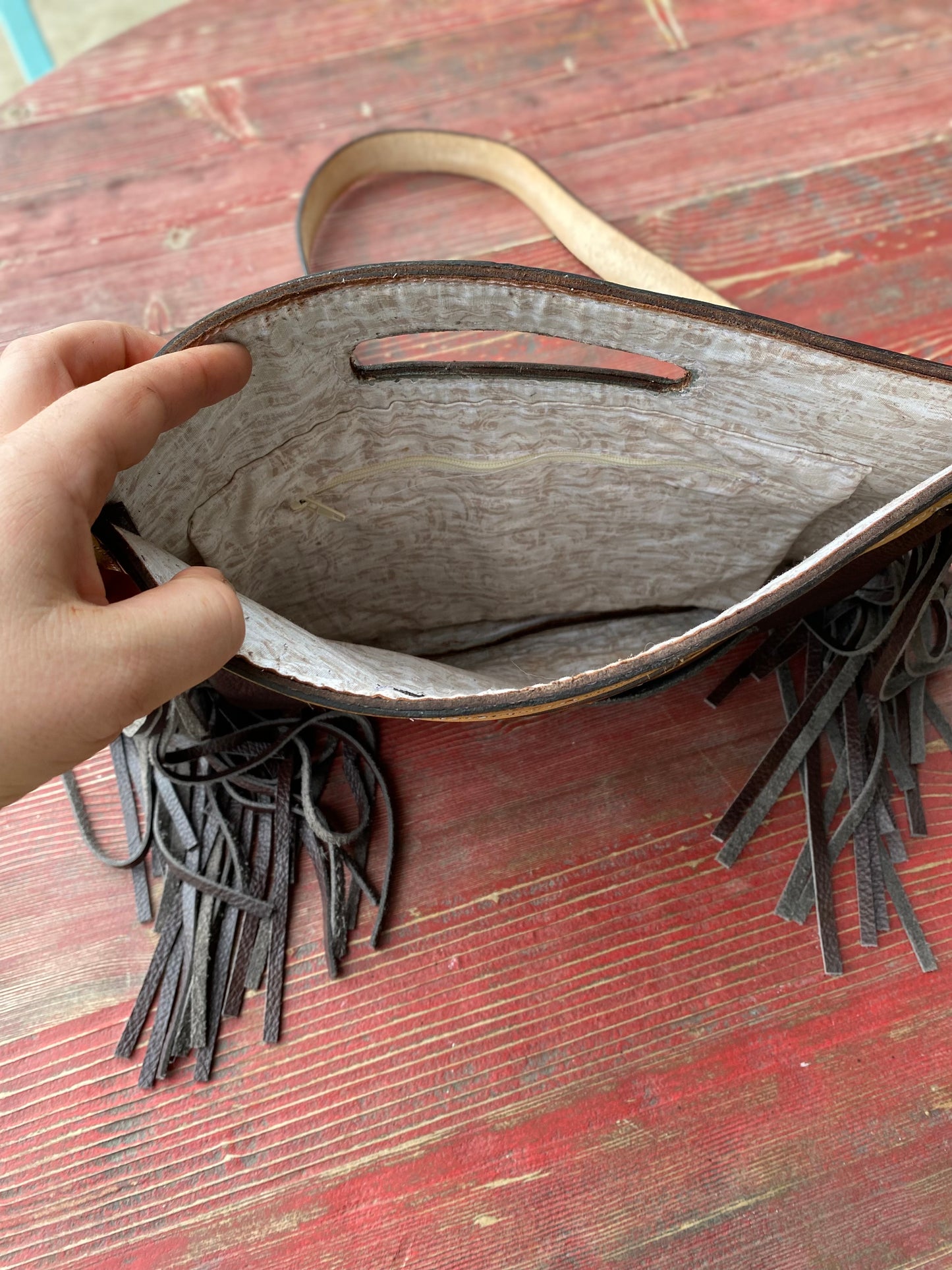 Cowhide & Fringe Crossbody Bag