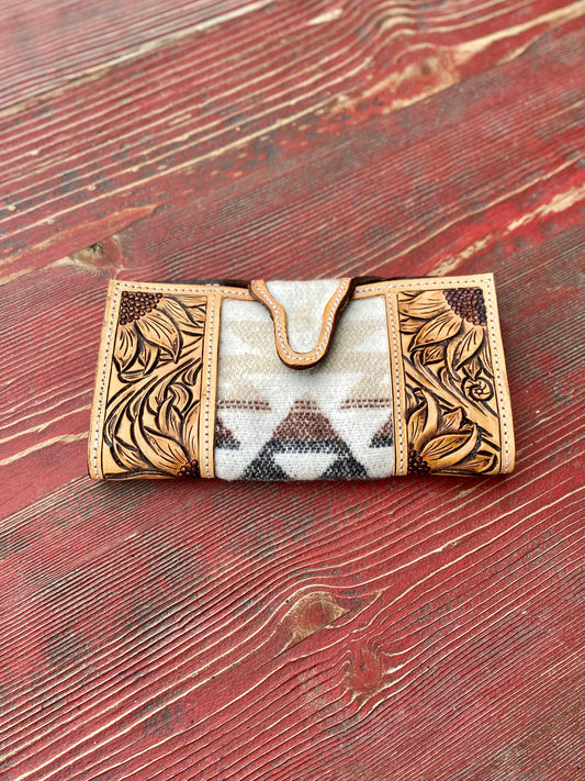 Sunflower & Wool Inlay Basic Clutch